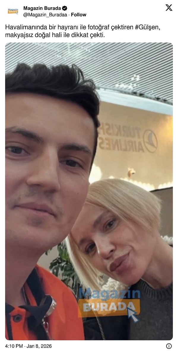 Parıltılı sahne kostümleri, sık değişen imajı ve danslarıyla zaman zaman magazin gündeminde kendine yer bulan Gülşen bu sefer sosyal medyaya düşen bir pozla adından bahsettirdi.