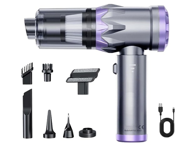 10. Arabanızdaki ve çalışma masanızdaki toza kire son: AEE® kablosuz güçlü araç süpürgesi ve hava üfleyici!