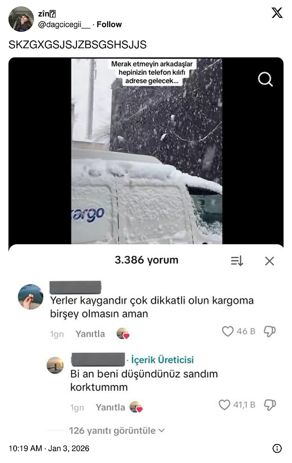 Kargo önemli...