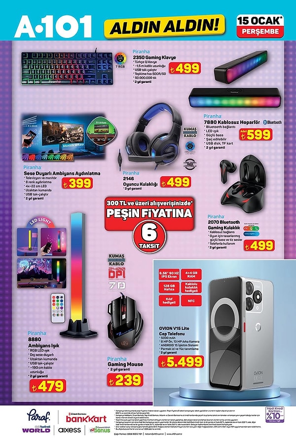 Piranha Full RGB Işıklı Gaming Klavye 399 TL