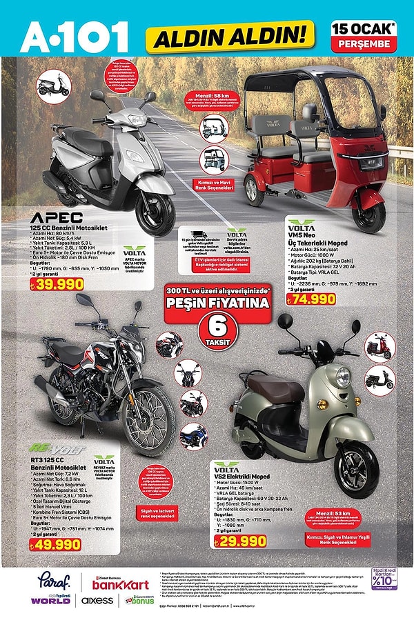 Volta APEC 25 CC Benzinli Motosiklet 39.990 TL