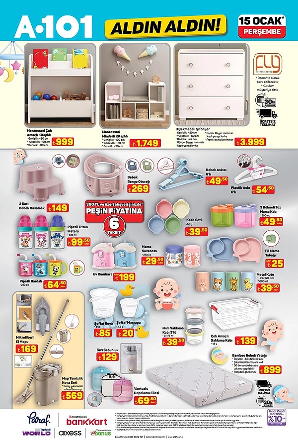 Montessori Çok Amaçlı Kitaplık 999 TL