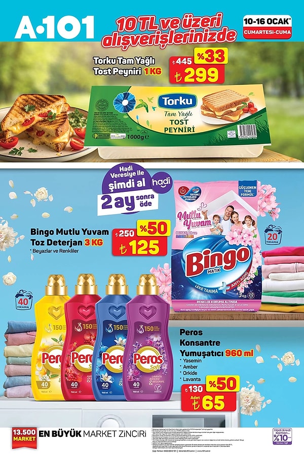 10 TL ve üzeri alışverişlerde;