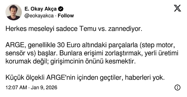 "Herkes meseleyi sadece Temu vs. zannediyor."