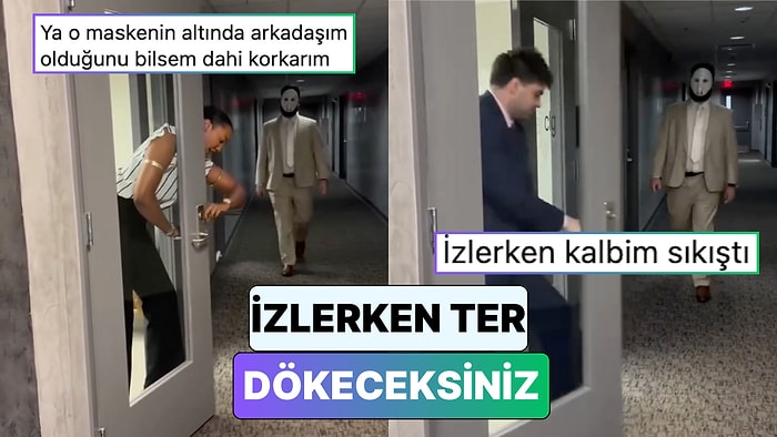 İş Yerinde "Michael Myers Geliyor" Oyunu Oynayan Bir Grup Arkadaş İzleyenlere Soğuk Terler Döktürdü