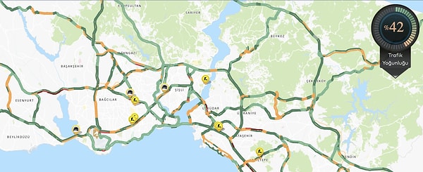 Okullar tatil edilen İstanbul'da şaşırtan trafik oranı.