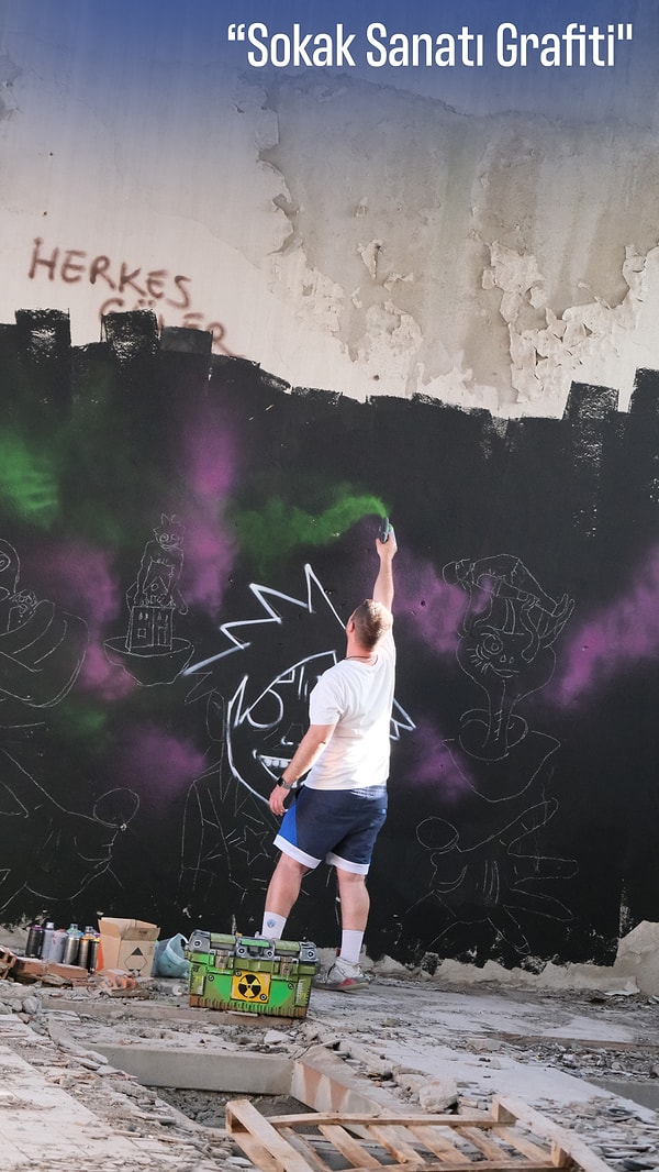 Modern bir dokunuş: "Sokak Sanatı Grafiti". Bu değişim hakkında ne düşünüyorsun?