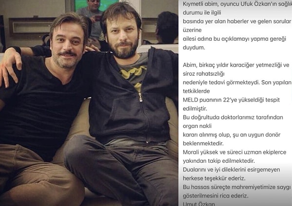 Ufuk Özkan'ın apar topar yeniden hastaneye kaldırılmasının ardından kardeşinden sağlık durumuna ilişkin açıklama geldi.