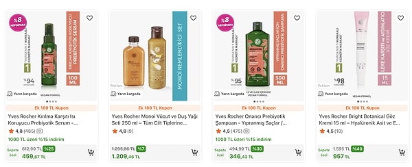 Doğal içerikli kişisel bakım ürünlerini stoklamak isteyenler için sepette ek indirim şenliği var.