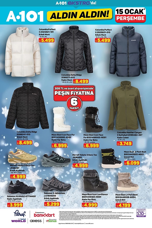 Columbia Mont, Moon Boot ve Salomon Ayakkabı Modelleri