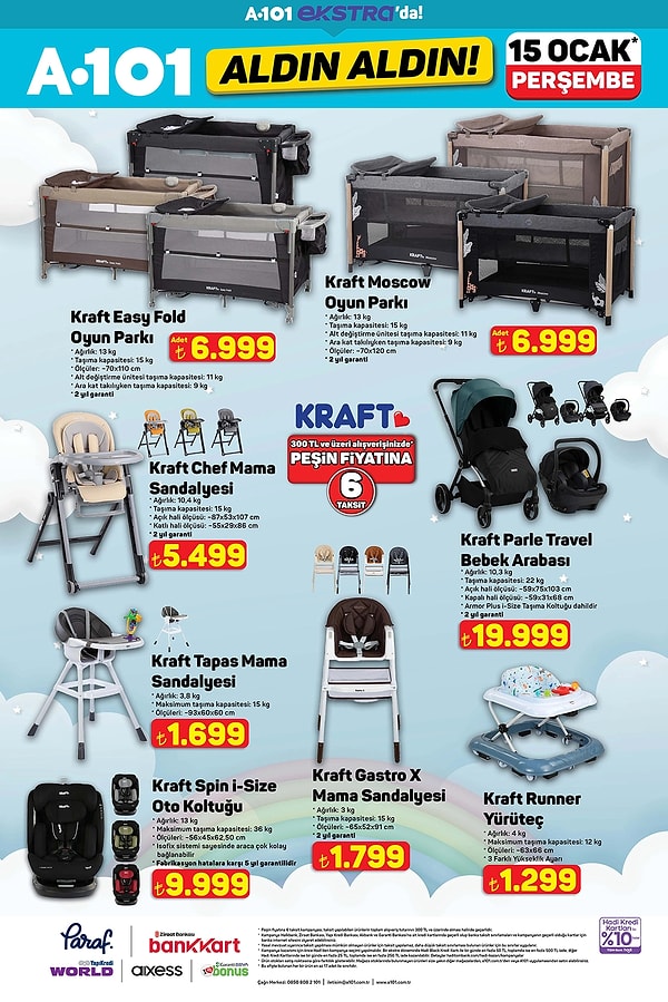 Kraft Spin I-Size Oto Koltuğu Kırmızı 9.999 TL