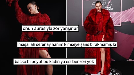 Serenay Sarıkaya ELLE Style Awards Gecesinde Giydiği Kırmızı Kombiniyle Kendine Hayran Bıraktı