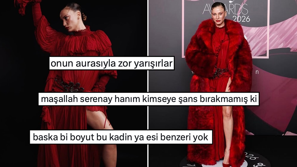 Serenay Sarıkaya ELLE Style Awards Gecesinde Giydiği Kırmızı Kombiniyle Kendine Hayran Bıraktı