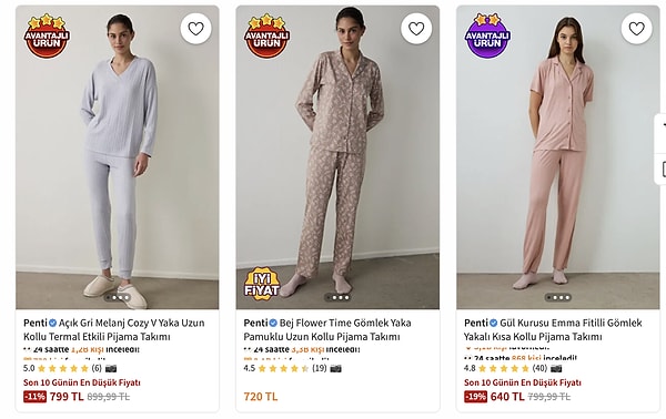 Soğuk kış gecelerinde sıcacık tutacak termal pijama takımlarında tek fiyat fırsatı.