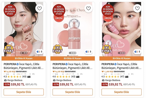 Dudak ve yanaklarda taze bir görünüm sağlayan allıklarda kaçırılmayacak kampanya.