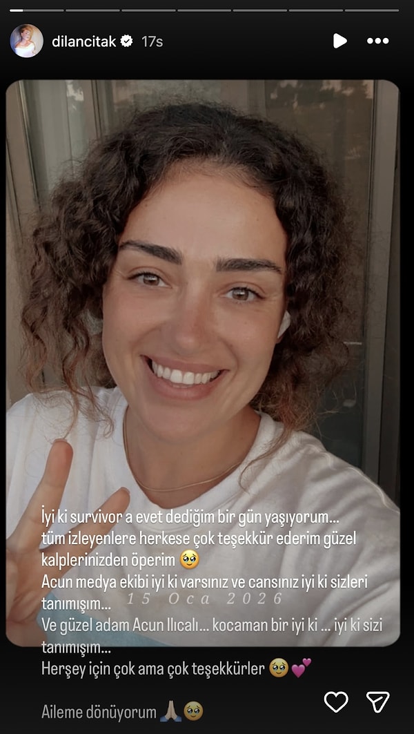 İşte Survivor 2026'dan elenen Dilan Çıtak'ın ilk paylaşımı: