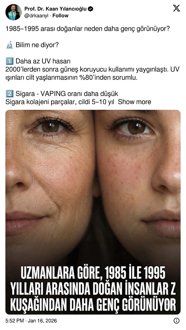 1985–1995 arası doğanlar neden daha genç görünür?