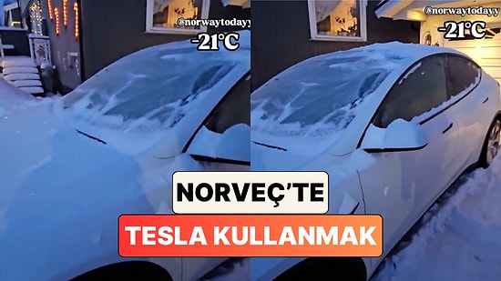 Norveç'te Yaşayan Bir Aile Tesla'nın Buz Çözme Özelliğinin -21 Derecede Çalışıp Çalışmadığını Denedi