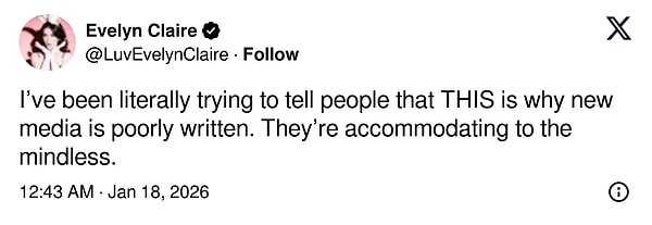 "İnsanlara tam olarak bu yüzden yeni medyanın kötü yazıldığını anlatmaya çalışıyorum. Düşünmeyene, kafa yormayana göre uyarlanıyor."