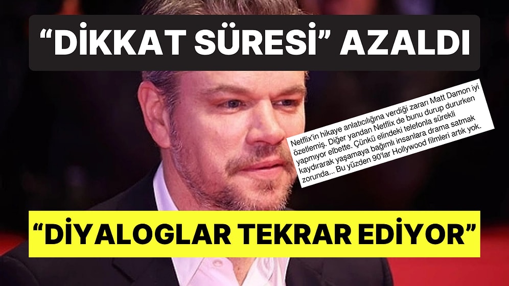 “İnsanlar Telefonsuz Film İzleyemiyor” Diyen Matt Damon’dan Netflix İtirafı
