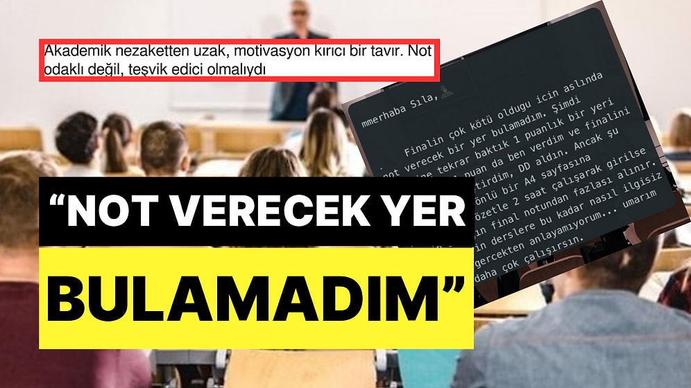 Bir Akademisyenin Öğrencisine Attığı Mesaj Gündem Oldu: "Umarım Daha Çok Çalışırsın"