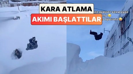 Rusya'da Karlar Binaların 4. Katına Kadar Ulaşınca Pencereden Kara Atlama Akımı Başladı