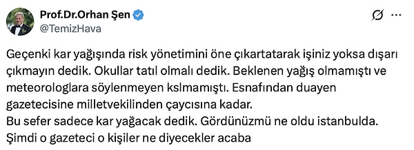 Prof. Dr. Orhan Şen'in Paylaşımı👇