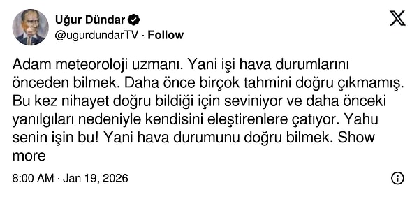 Uğur Dündar'dan Orhan Şen'e yanıt gecikmedi: "Yahu senin işin bu! Şişinme niye?"