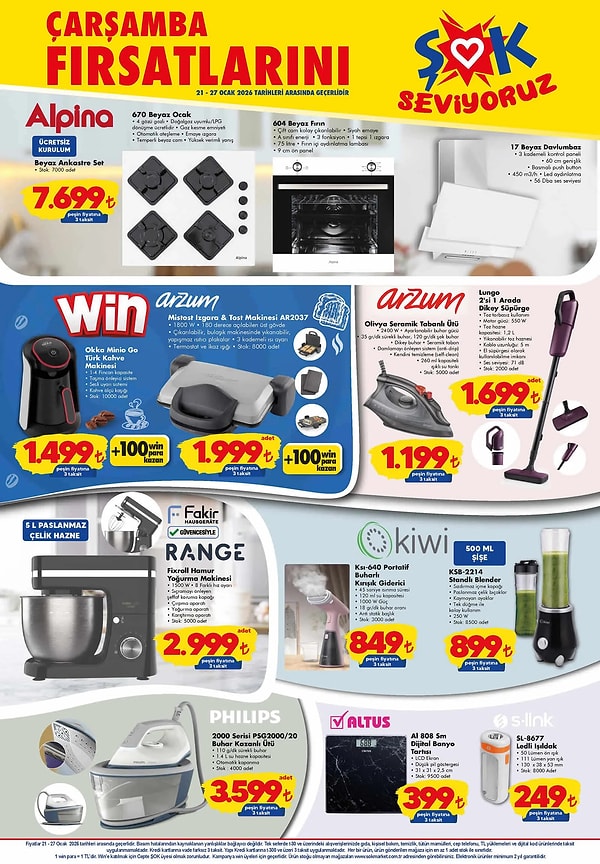 Alpina Beyaz Ankastre Set 7.699 TL,