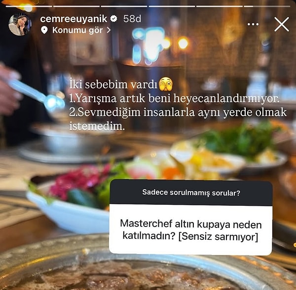 Cemre Uyanık, MasterChef Altın Kupa'ya neden katılmadığını şaşırtıcı bir şekilde açıkladı.