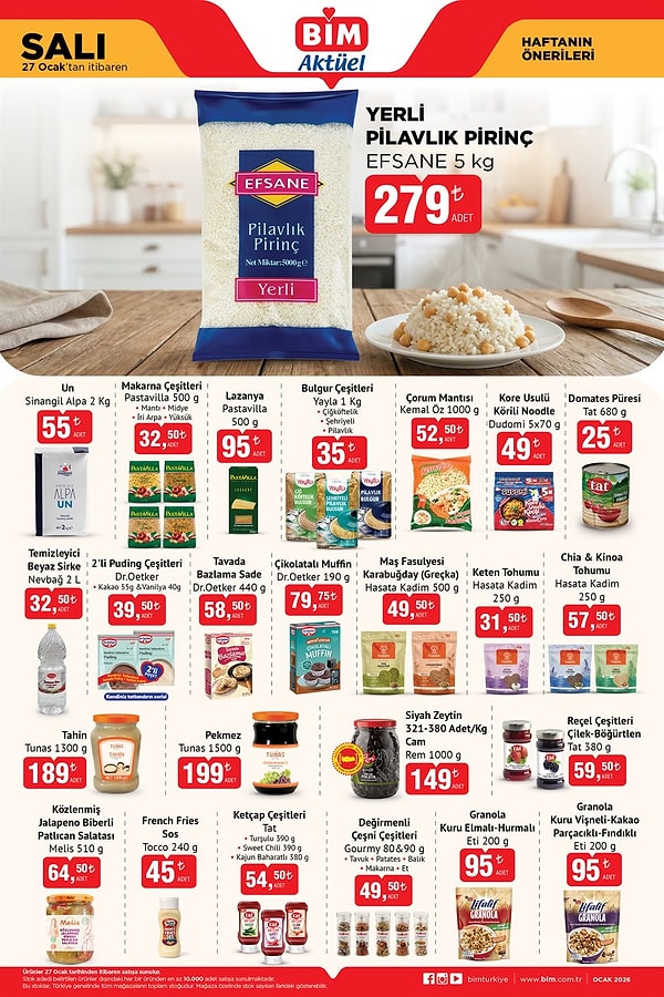 Efsane Yerli Pilavlık Pirinç 5 kg 279 TL