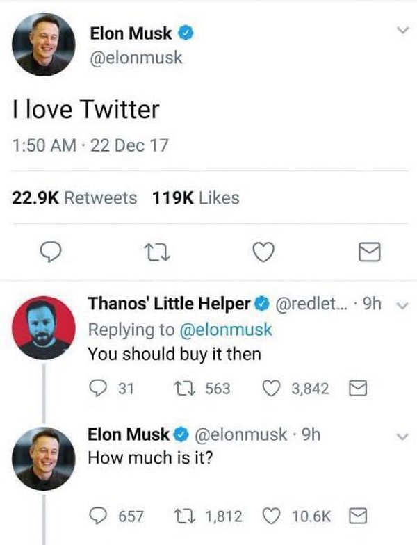 Paylaşım Musk'ın 2017 yılında yaptığı paylaşımı akıllara getirdi.