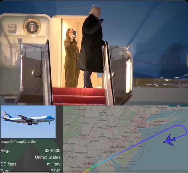 ABD Başkanı Donald Trump, İsviçre’de düzenlenen Davos Ekonomik Forumu’na katılmak üzere başkanlık uçağı AF1 ile yola çıktı.