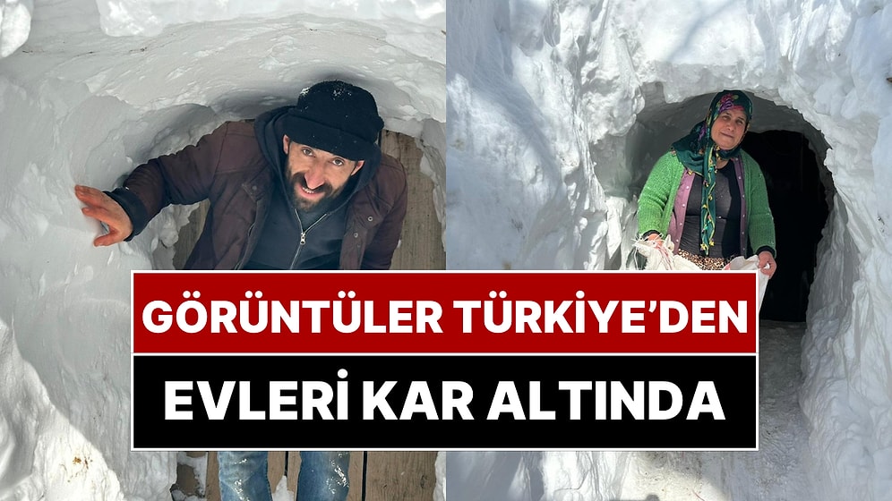 Kar Kalınlığı Metreleri Aştı! Kar Altında Kalan Evlerine Tünel Açarak Ulaştılar