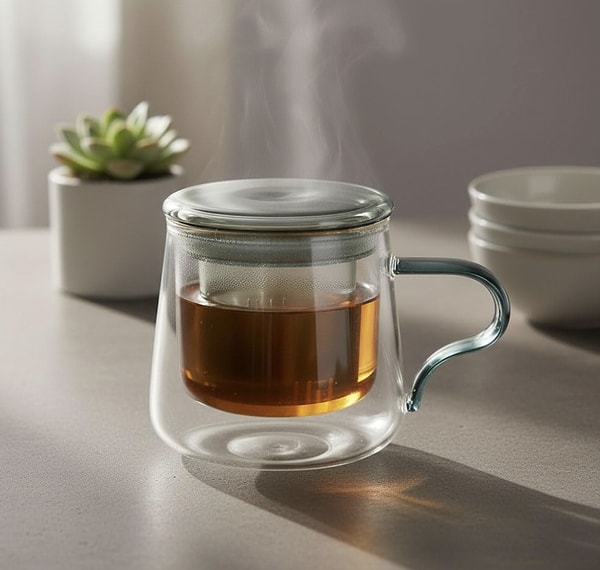 Bitki çayı keyfinizi füme rengin asaleti ve camın zarafetiyle birleştirin.