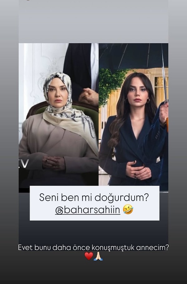 Dizinin afişi paylaşılınca Deniz Uğur, Bahar Şahin ile olan benzerliğine değindi.
