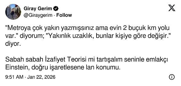 Emlakçılık ve izafiyet...