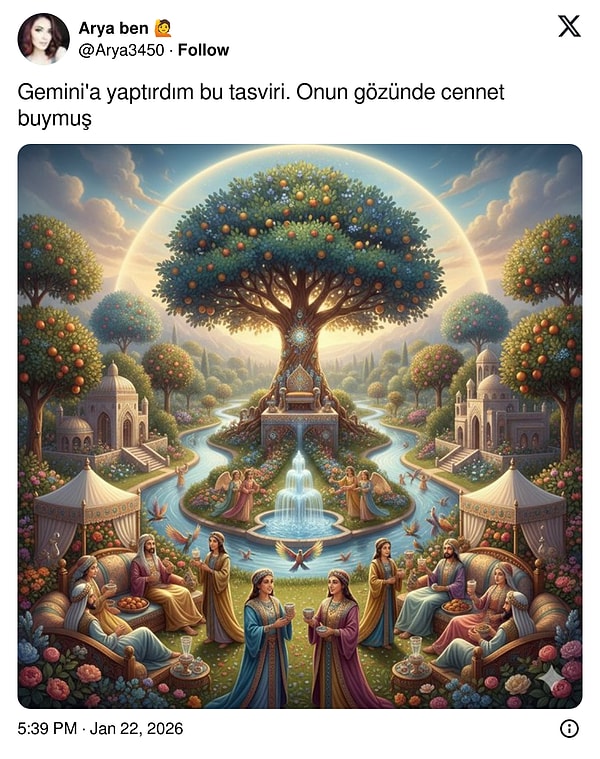 Gemini ise daha sürreel bir tasvir yaptı.
