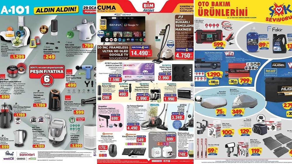 İndirim Günleri Başlıyor! 24 - 30 Ocak Haftasında A101 ve BİM Aktüel Ürünler Listesinde Ne Var?