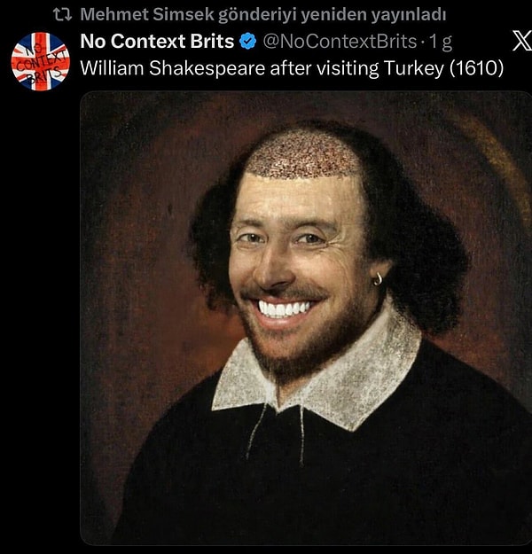 Mehmet Şimşek, X hesabından mizahi bir görseli RT etti.