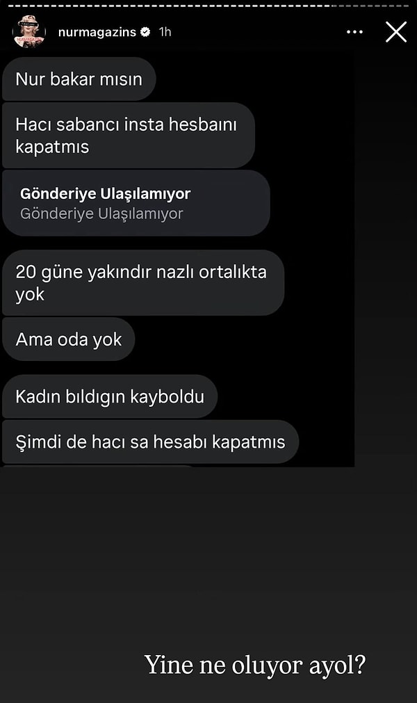 Son olarak Hacı Sabancı’nın sosyal medya hesabını kapatması ve ikilinin bir anda ortadan kaybolması kullanıcıların dikkatini çekti.