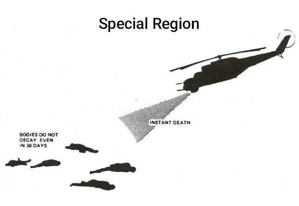 Sosyal medyada kullanıcılar arasında ise silahın etki şekliyle ilgili bu görsel paylaşıldı.
