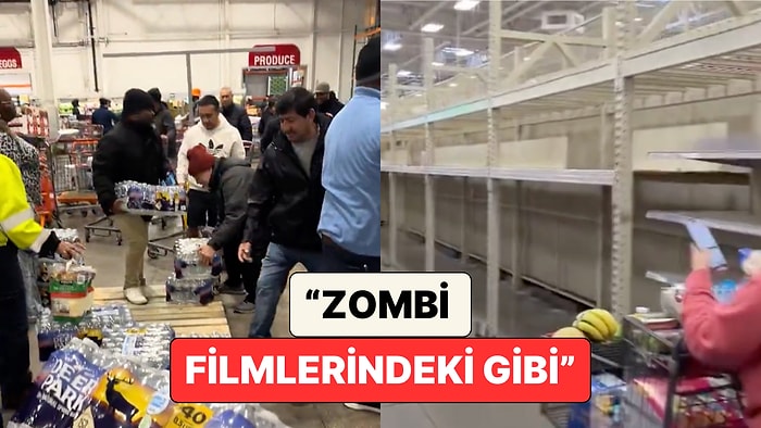 Amerika'da Yaşayan Bir Türk "Fern Fırtınası" Uyarılarından Sonra Marketlerin Geldiği Hal Paylaştı