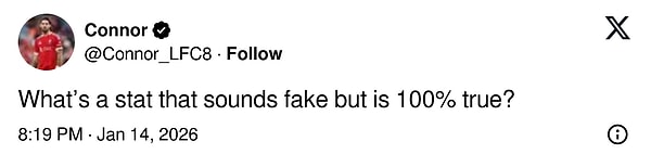 "Kulağa gerçek dışı gelen ama %100 doğru olan bir istatistik nedir?" diye soruldu.