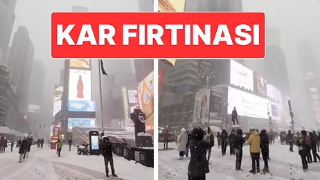 ABD’de Yaşanan Tarihi Kar Fırtınası Times Meydanı’nda Böyle Görüntülendi
