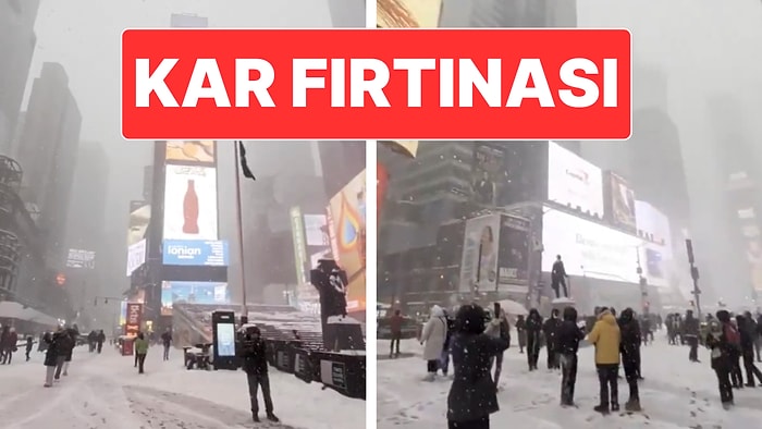 ABD’de Yaşanan Tarihi Kar Fırtınası Times Meydanı’nda Böyle Görüntülendi