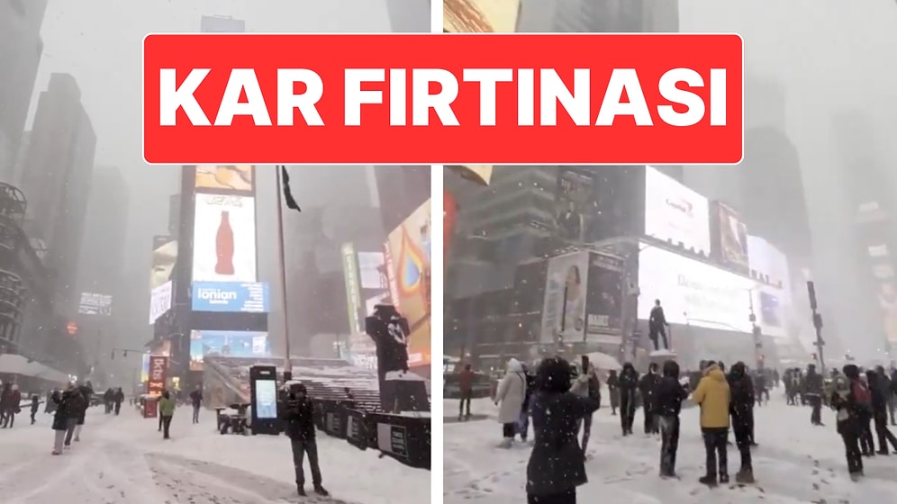 ABD’de Yaşanan Tarihi Kar Fırtınası Times Meydanı’nda Böyle Görüntülendi