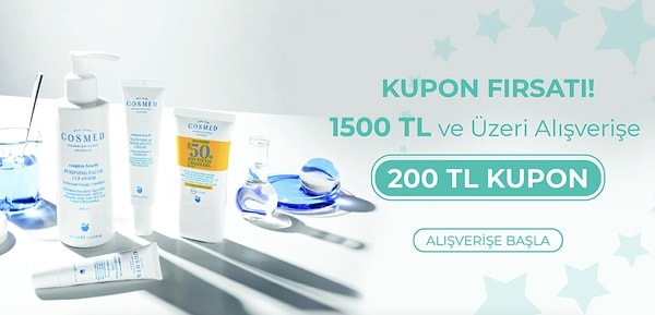 Cilt bariyerini güçlendiren uzman formüllerle Cosmed dünyasında indirim şöleni.