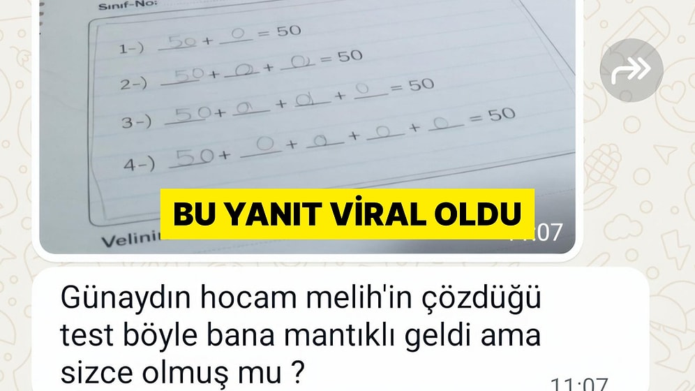 3/B Sınıfından Melih'in Çözdüğü Soru Sosyal Medyada Gündem Oldu