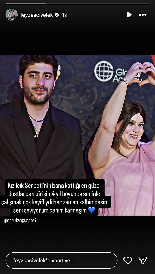 7. Bir destek de dizinin Nilay'ı Feyza Civelek'ten geldi.